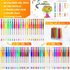 Soucolor 120 Pack Gel Pen 60 Glitter & 60 Refillss for Adult Coloring Books