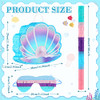 Zomiboo Seashell Pi ata with Stick and Blindfold Under The Sea Birthday Party Supplies Blue Ocean Mermaid Pi ata 15 x