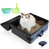 HiCaptain Portable Travel Litter Box for Cats, with Scoop Collapsible Bowl