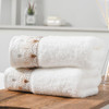 Absnuopt White Hand Towel Set of 2 Ultra Absorbent 100% Cotton Thick Towels Super Soft Luxury Lace Pattern Embroidery