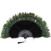 BABEYOND Roaring 20s Vintage Style Peacock & Black Marabou Feather Fan Flapper Accessories for Costume Halloween