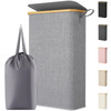 Lifewit 65L Slim Laundry Hamper with Lid, Narrow Laundry Basket with Removable Bag & Bamboo Handles, Fodable Thin