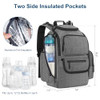 Mancro Diaper Bag Backpack, Baby Diaper Bag with 2 Side Insulated Pockets