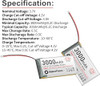 MakerFocus 3.7V 3000mAh Lithium Polymer Rechargeable Battery for ESP32 4pcs