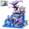 CAXIMSY Cherry Blossom Tree House Micro Building Blocks Set,Peach Blossom Pond Flowers Bricks Architecture Kit with
