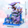 CAXIMSY Cherry Blossom Tree House Micro Building Blocks Set,Peach Blossom Pond Flowers Bricks Architecture Kit with