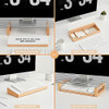Glass Desktop Whiteboard with Wood Organizer for Small Office Accessories, Aesthetic Desk Dry Erase White Board with