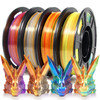 iSANMATE 3D Printer Filament, Tri-Color PLA Filament 1.75mm Bundle, Color Changing PLA Rainbow Filament, Coextrusion