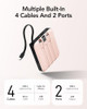 VRURC Portable Charger for iPhone Built-in Cables, 22.5W USB C Fast Charging 10000mAh Pocket Power Bank, Battery Pack