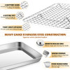 Stainless Steel Baking Sheet with Rack Set, E-far 12.4x9.7 Cookie Sheet Broiling Pan for Oven, Rimmed Metal Tray