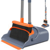kelamayi Upgrade Broom and Dustpan Set, Self-Cleaning with Dustpan Teeth, Indoor&Outdoor Sweeping, Ideal for Dog Cat