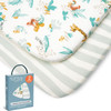 Tutti Bambini Premium Bassinet Sheets (2 Pack) - Soft & Breathable Bamboo Jersey, Double-Strength Bedside Sleeper