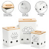 WUWEOT 3 Pack Vegetable Storage Tins, Metal Onion Garlic Potato Jars Set, Kitchen Canisters Vegetable Keeper