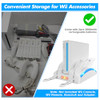 KEKUCULL Game Organizer Station for Wii Remote Charger, Charging Dock Station for Controller with 2 Pcs Rechargeable