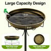Daoeny 35In Metal Bird Bath for Outside, Vintage Bird Bath Bowl, Detachable Birdbath & Birdfeeder with 5 Prongs Base