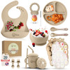 O'doeBaby Weaning Set, 15 Pcs Silicone Baby Feeding Set BPA-Free