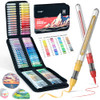 JusArt 48 Colors Acrylic Paint Markers Brush Tip, Automatic Ink Control