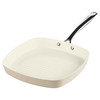 Pyrex 11-Inch Grill Pan Ceramic Cookware with Stainless Steel Handles