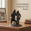 GrivSheen Iron Father and Son Sculpture,Sentimental Gift for Dad,Meaningful Birthday Gifts for Father Son,Coolest