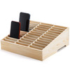 Lawei 36-Grid Wooden Cell Phone Holder, Mobile Phones and Calculator Management Storage Box, Multifunctional Desktop