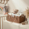 HBlife Baby Diaper Caddy, Paper Rope Storage Baskets Nursery Bin with Removable Divider, Portable Car Organizer for