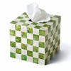 CHI AN HOME 5.5" Capiz Checkered Square Tissue Box Cover, Pistachio Green