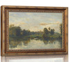 VZKRHPGA Vintage Gold Framed Landscape Wall Art,Vintage River Canvas Prints