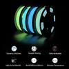 iSANMATE 3D Printer Filament Bundle, Glow in The Dark Filament Multicolor, Green, Blue and Blue-Green, PLA Filament