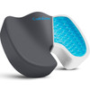 Gel Seat Cushion, Enhanced Memory Foam Cushion for Tailbone Pain,Grey
