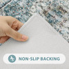 Uphome Bathroom Rugs Runner, Distressed Farmhouse Boho Blue Bath Mat, Non Slip Washable Long Bath Rugs, Vintage