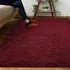 DweIke Fluffy Burgundy Red Rugs for Bedroom Living Room, 4x6 Feet Soft Plush Shaggy Wine Maroon Girls Boys Kids Rug,