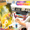 Caliart 24 Colors Acrylic Paint Set with 12 Brushes
