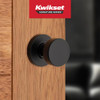 Kwikset Pismo Interior Passage Door Knob, Handle For Closet and Hallway Doors, Non-Locking Doorknob in Matte Black,