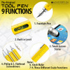 Monteverde USA 9-in-1 Tool Fountain Pen in Yellow  Medium Nib, Multifunctional Pen with Stylus, Screwdrivers, Level,
