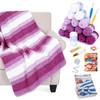 Reessy Crochet Blanket Kit for Beginners Adults  Gradient Purple Ombre Throw Blanket Kit with Soft Chenille Yarn,