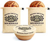 Beeswax Bread Bags for Sourdough & Homemade Bread, 2 XL Reusable Cotton