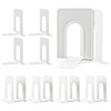 HappyHapi 7 Pairs Book Ends, Heavy Duty Bookends for Shelves, White