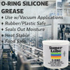 Super Lube O-Ring Silicone Grease - Non-Curing Silicone Compound - for O-Rings, Vacuum Systems & Valve Components -