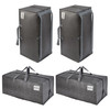 VENO 4 Pack Heavy Duty Moving Bags with Backpack Straps, Zippers & Handles, Extra Large Packing Bags for College Dorm