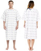 Unisex Hospital Gowns Back-Tie Patient Gowns Men Women Fits Sizes up to 2XL, Blue Star, Pack of 6