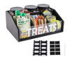 Geyecete Dog Treat Container cat food container with 3 Jars & Compartments pet treat storage dog treat container