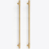 RZDEAL 2pcs Solid Brass Gold Cabinet Pulls, 12-3/5Inch Hole Centers for Kitchen Cupboard Handles Modern Drawer Dresser