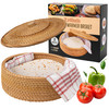 Tortillada - Tortilla Warmer 10 inch Rattan  Handmade Bread Basket for Tortillas, Wraps and Flatbread  Warming
