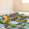 NIPLOOOW Toddler Boys Construction Truck Vehicle Toy Set with Play Mat and Die-Cast Toy Car, Transport Carrier Truck