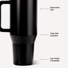 HydroJug Traveler 32oz, Insulated Tumbler with Handle & Straw, Black