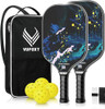 Pickleball Paddles Set of 2, USAPA Approved 99.99% Carbon Fiber Surface Pickleball Sets PP Honeycomb Core Pickleball