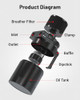 EVIL ENERGY Oil Catch Can, Universal Baffled Catch Can Kit with Breather Filter, 300ml Aluminum Air Oil Separator Tank