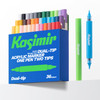 Kasimir Dual-Tip Acrylic Markers Pens - Brush Tip Direct Ink Gel Marker for Art Wood Fabric Glass Rock Multi-Surface,