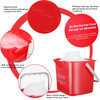 Roshtia 6 Pcs 3 Quart Sanitizing Cleaning Bucket Square,Green,Red