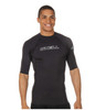 O'Neill Wetsuits Men's Basic Skins UPF 50+ Short Sleeve Rash Guard, Black, Large